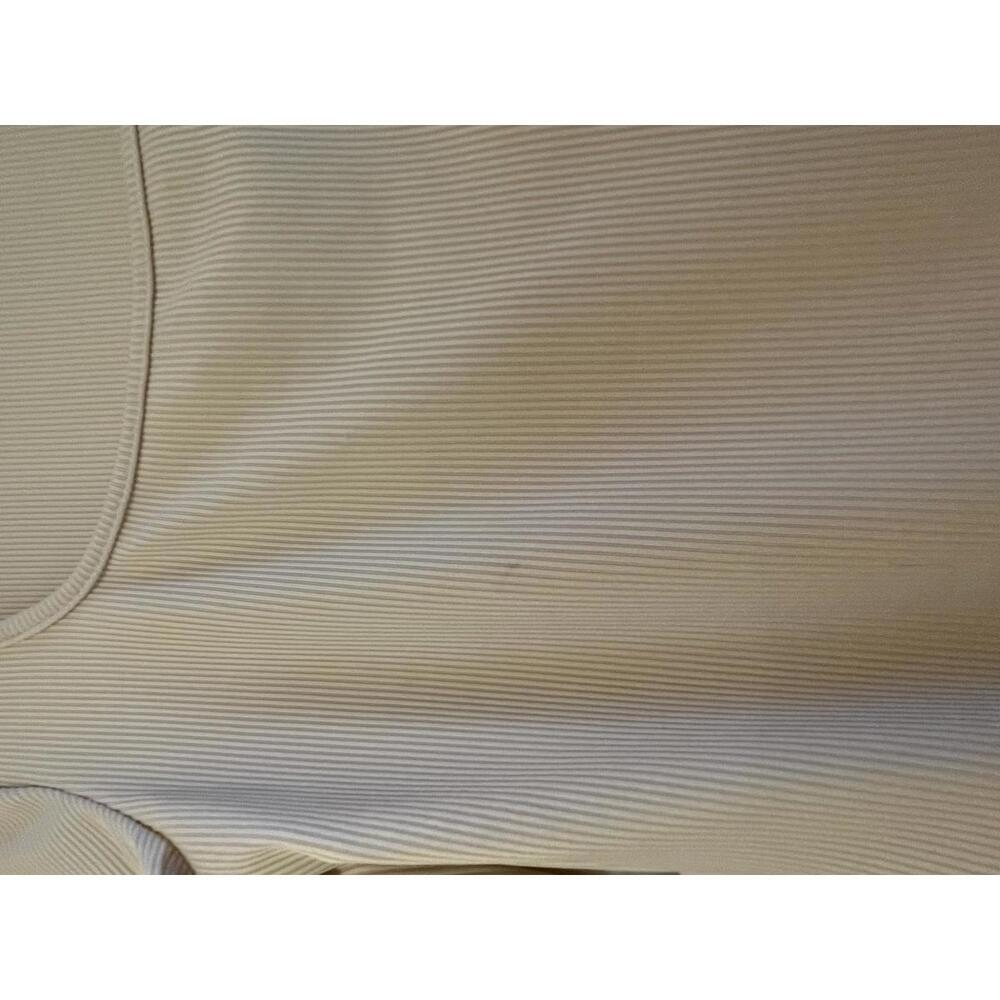 Beige Long Sleeve Women's Bodysuit Square‎ Neck Minimalist Sexy Size L - Picture 4 of 5